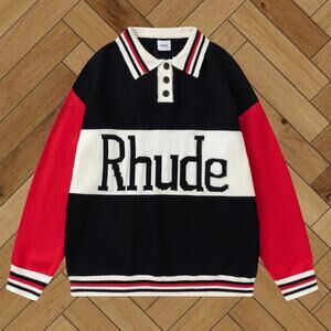 Men's Black and Yellow Knit Sweater  Rhude